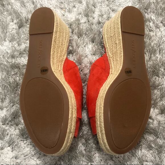 SOLE SOCIETY Carima Tie Espadrille Coral Wedge - Picture 5 of 7
